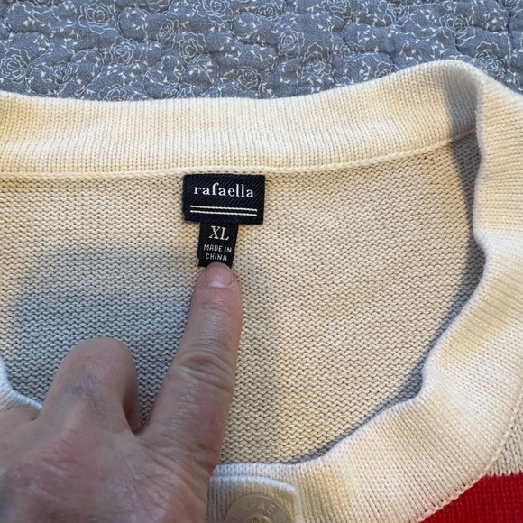 Rafella Sweater Colorblock Striped Casual Classic Chic 3/4 Sleeve Nautical Sz XL - Picture 4 of 11